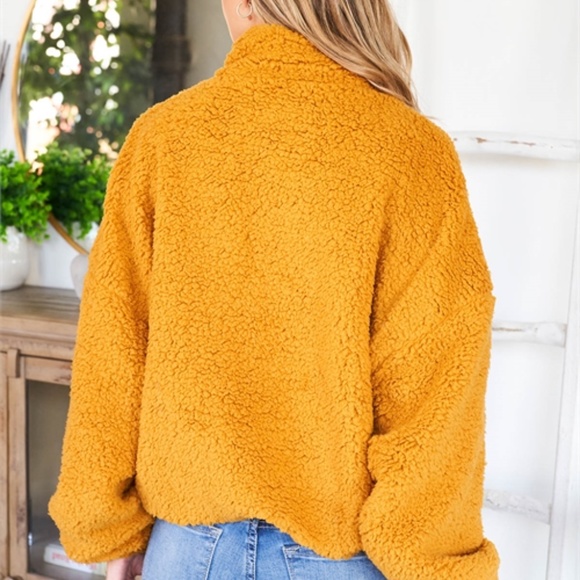 Dark Mustard Zip up Jacket - Picture 6 of 7